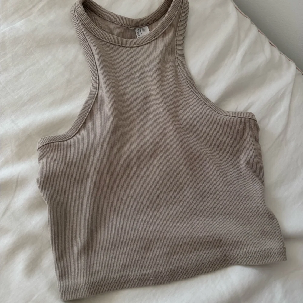 Cream Ribbed Cropped Top - Picture 4 of 4